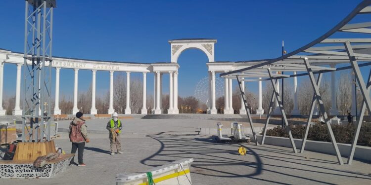 Президент саябағында абаттандыру жұмыстары жалғасуда