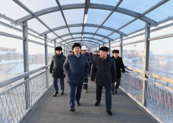 Қазалы ауданында теміржол арқылы өтетін аспалы көпір пайдалануға берілді